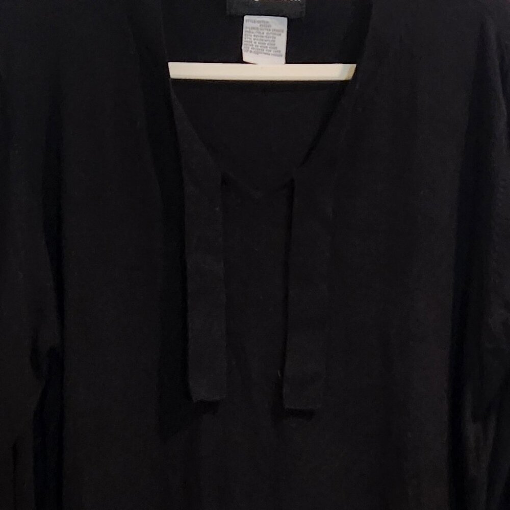 Sag Harbor Black Scoop Neck Tie Sweater Size: XL - Picture 4 of 6